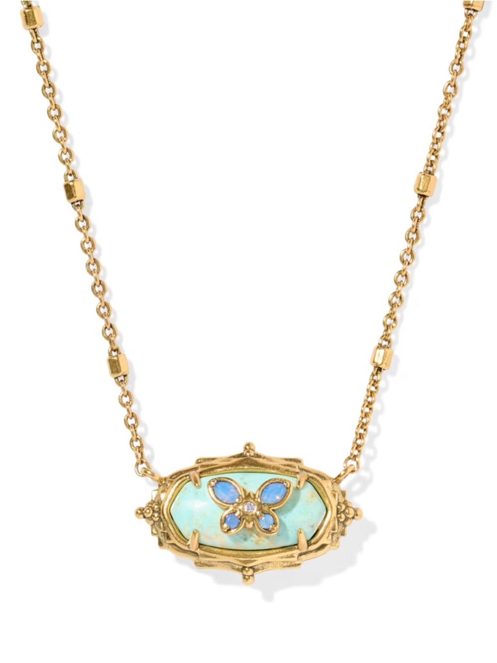 Dolly Parton x Kendra Scott Elisa butterfly short pendant necklace vintage gold - Picture 3 of 3